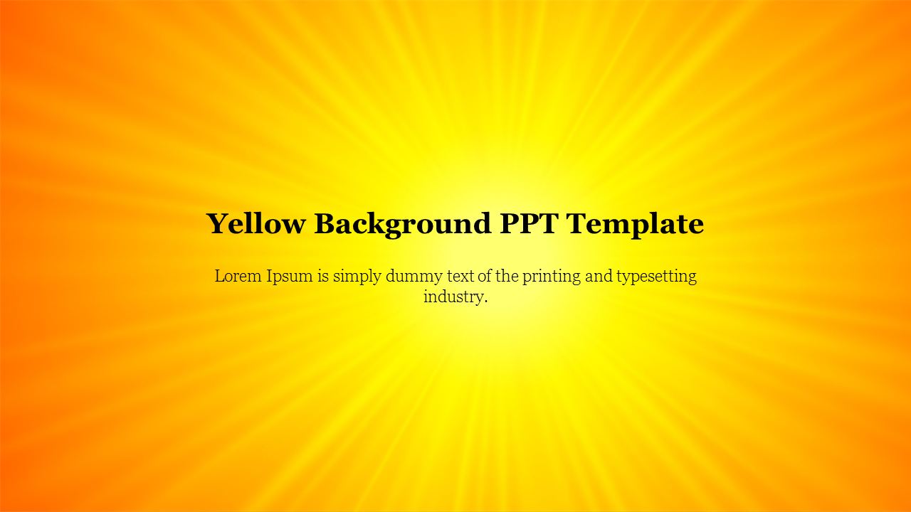 Yellow Background PPT Template